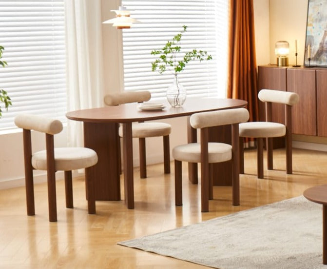 Table à manger Numidia effet noyer 180x90x75 cm