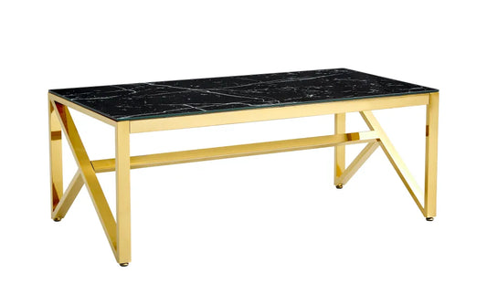 Table basse Majestic Or marbre noir