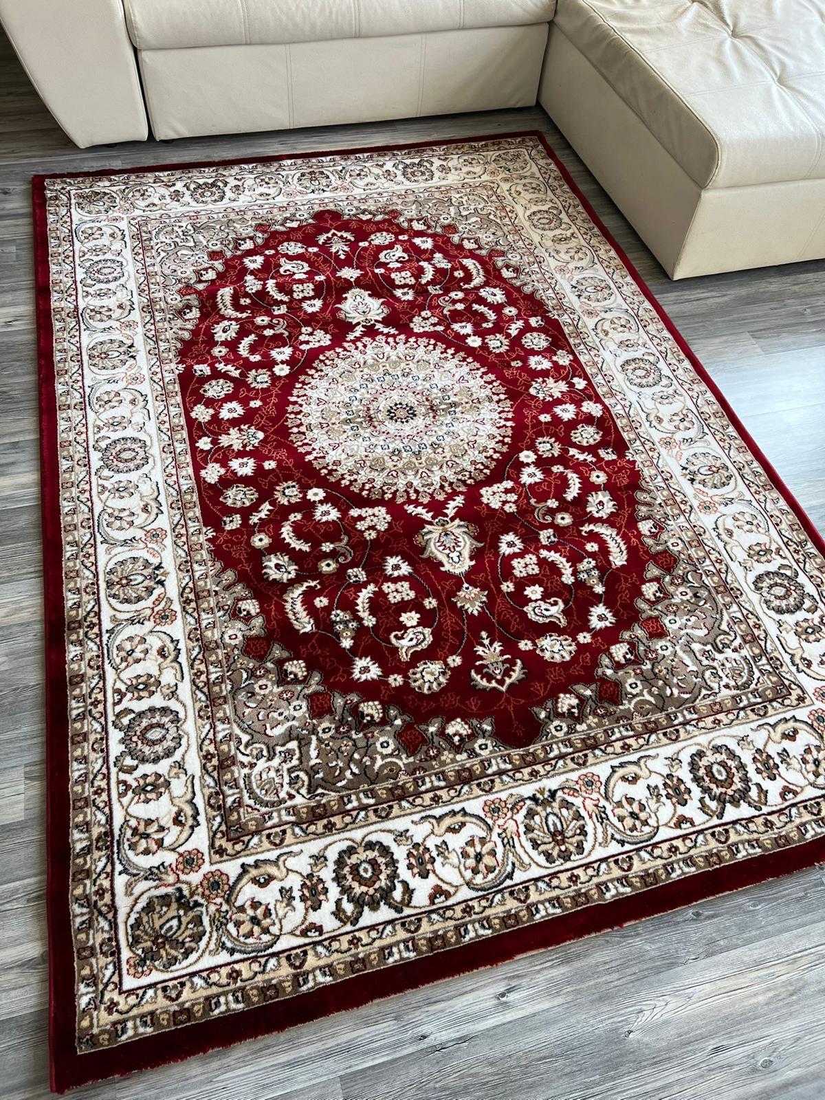 Tapis Dubai Merinos – Qualité Premium classique Rouge Médaillon orientale Vintage