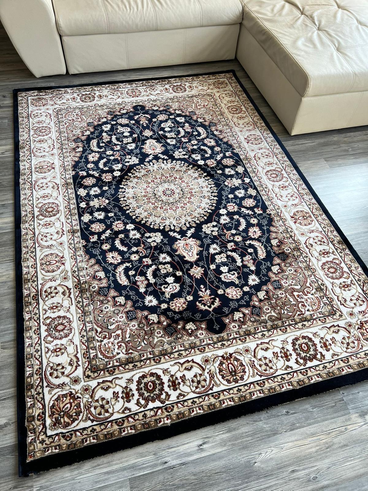 Tapis Dubai Merinos – Qualité Premium classique Bleu Médaillon orientale Vintage