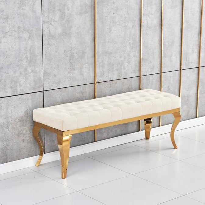 Banquette Nansouty Or velours Beige