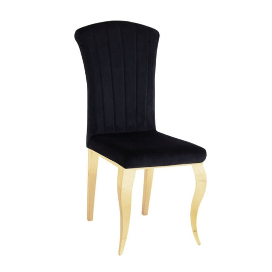 Chaise Nansouty Or velours Noir