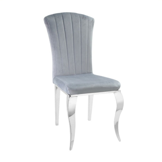 Chaise Nansouty Argent velours Gris