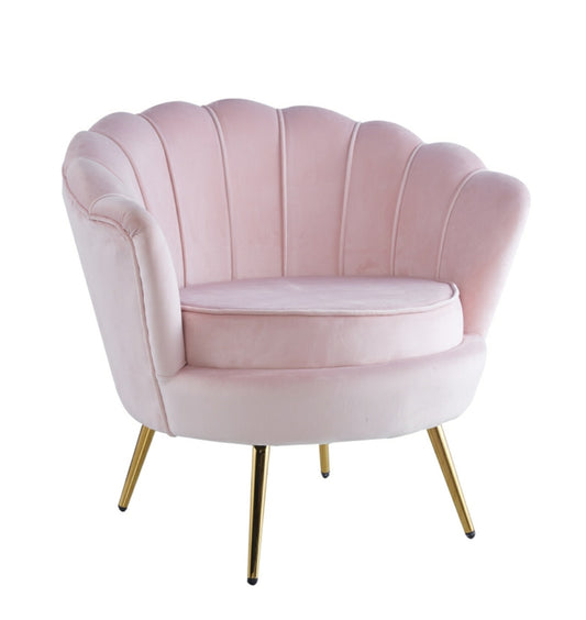 Fauteuil Quinconce Or velours rose