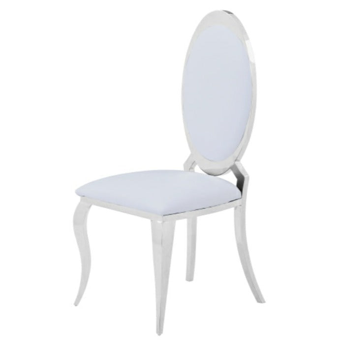 Chaise Diamond simili cuir Argent