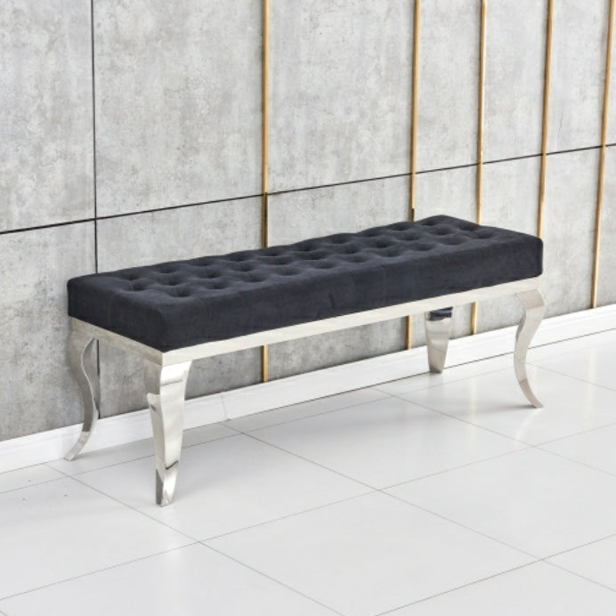 Banquette Nansouty Argent velours Noir