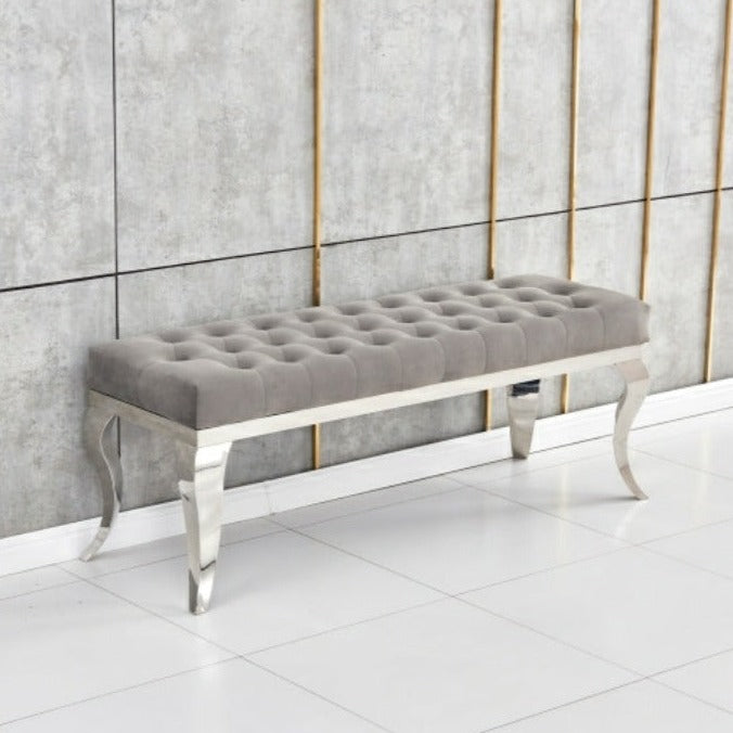 Banquette Nansouty Argent velours Gris