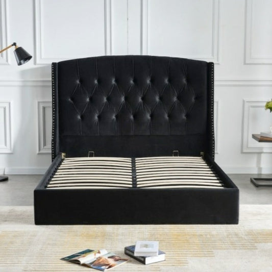 Lit coffre Sultan velours Noir