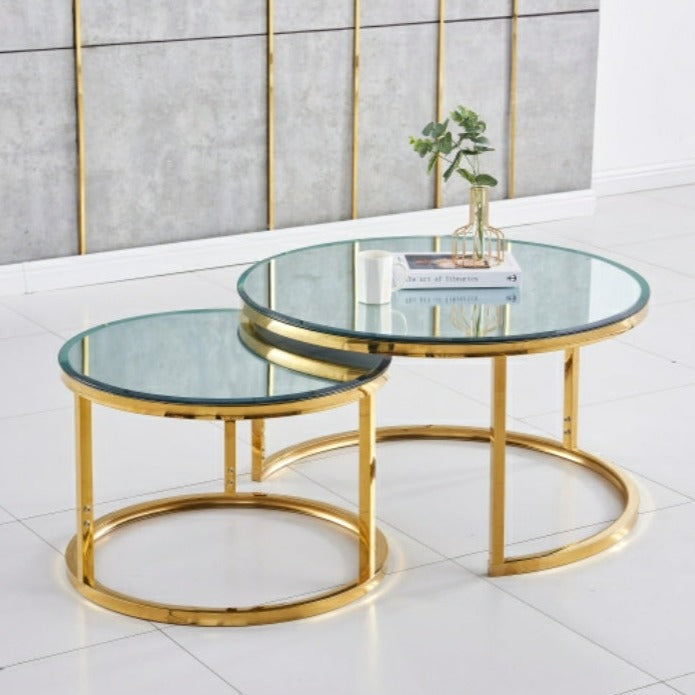 Tables gigognes Capucine Or Miroir