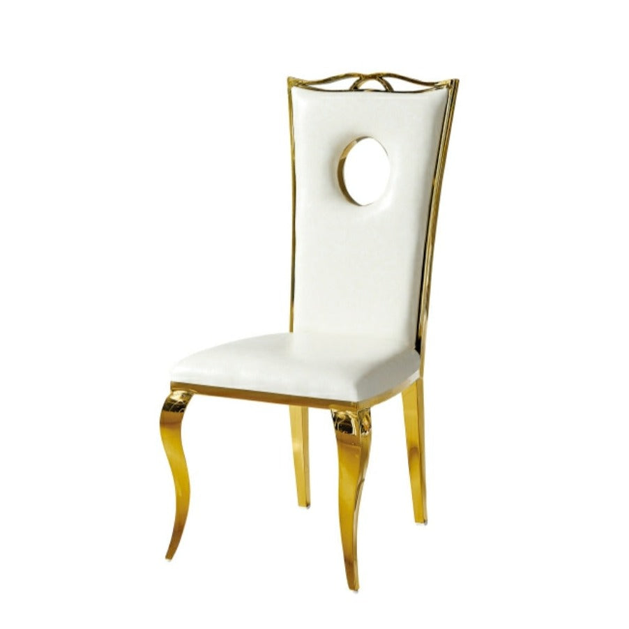 Chaise Miroir d'Eau Or Blanc