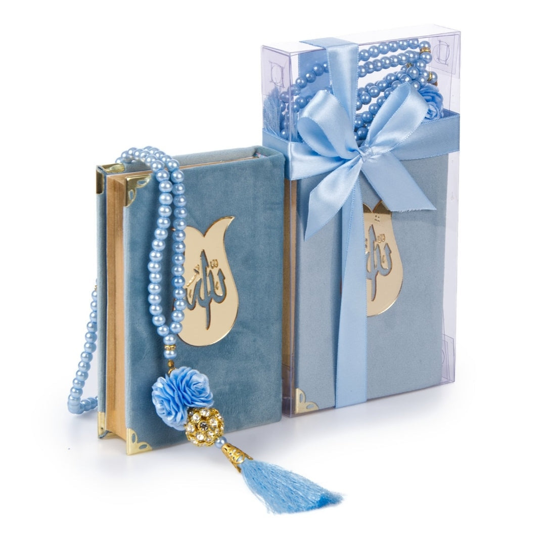 Coffret Karim velours bleu turquoise