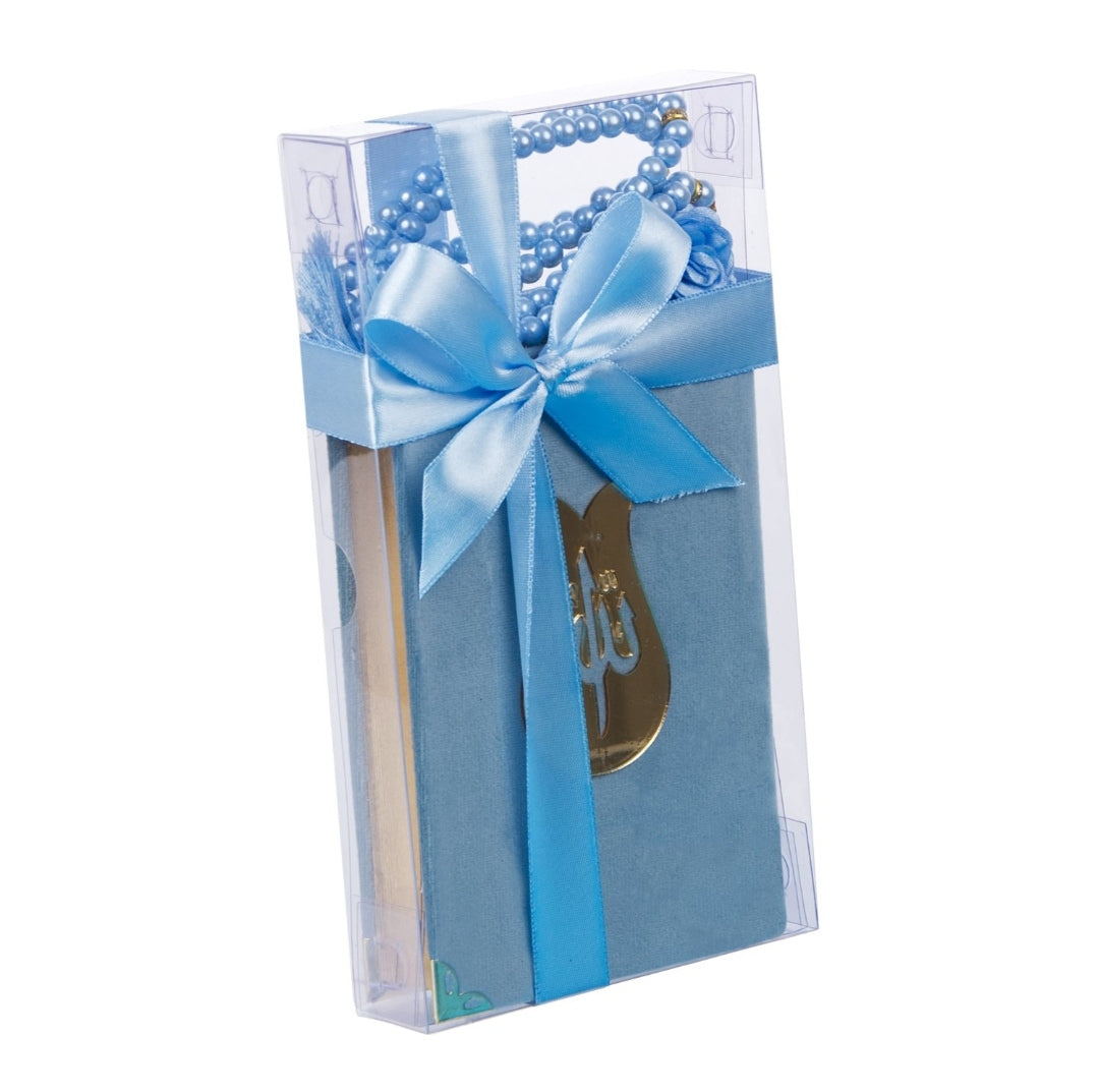 Coffret Karim velours bleu turquoise