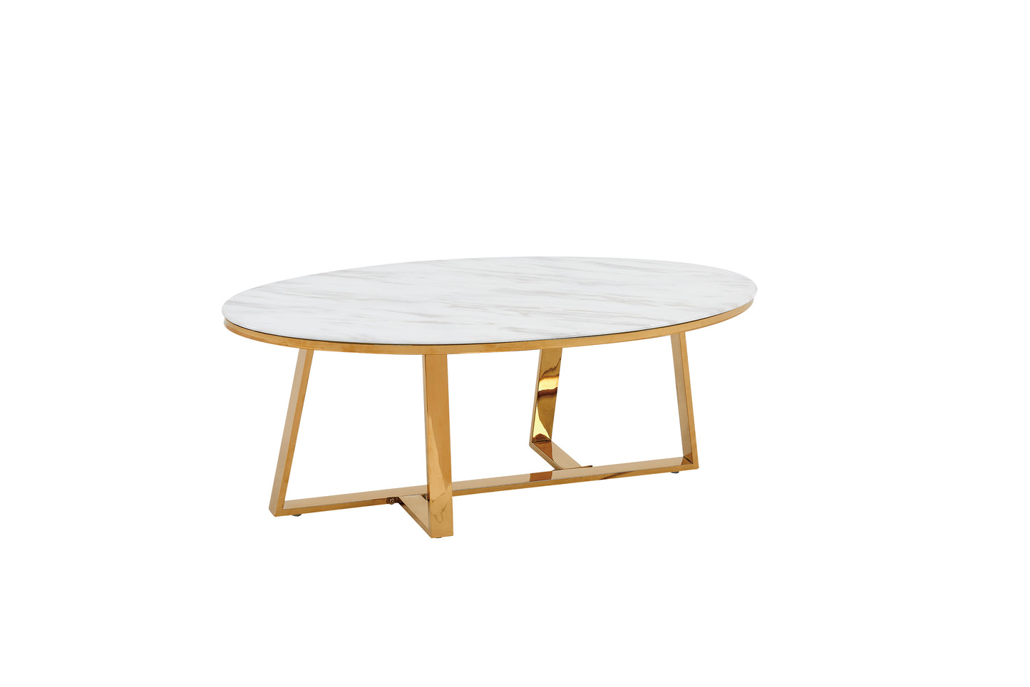 Table basse Dijeaux Or Marbre Blanc