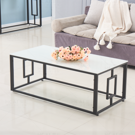 Table basse Tourny Noir Marbre blanc