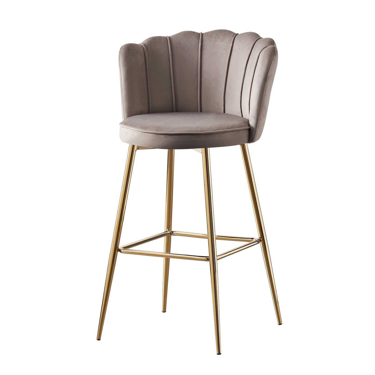 Tabouret de bar Quinconce Or velours Moka