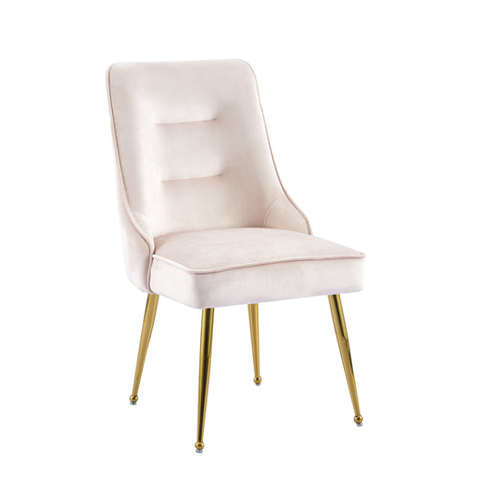 Chaise Zip Or velours rose
