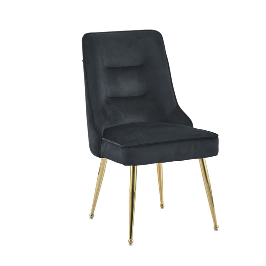 Chaise Zip Or velours noir