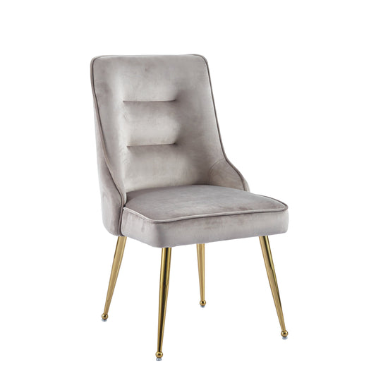 Chaise Zip Or velours moka