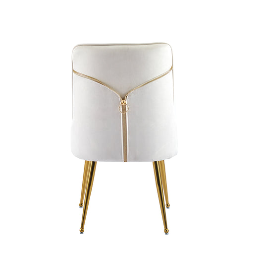 Chaise Zip Or velours beige