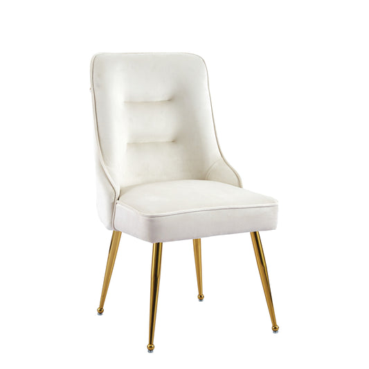 Chaise Zip Or velours beige