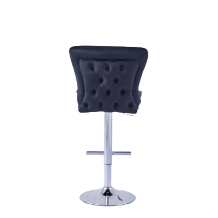 Tabouret de bar Gabrielle Argent velours noir