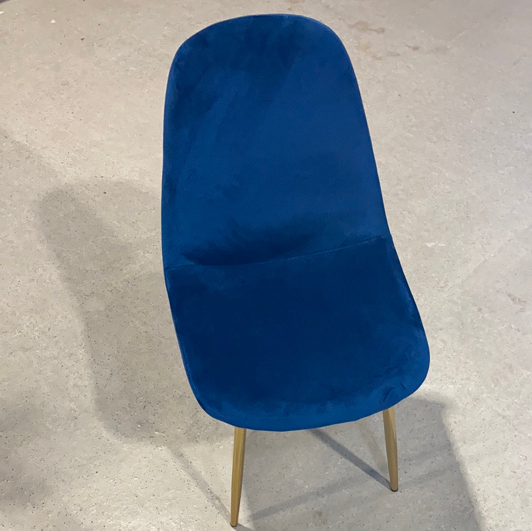 Chaise Victoire Or velours Bleu